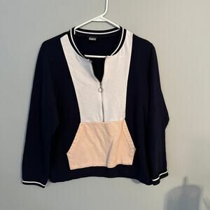 Venus Colorblock Half Zip Pullover Sweatshirt Size Large Kangaroo Pocket